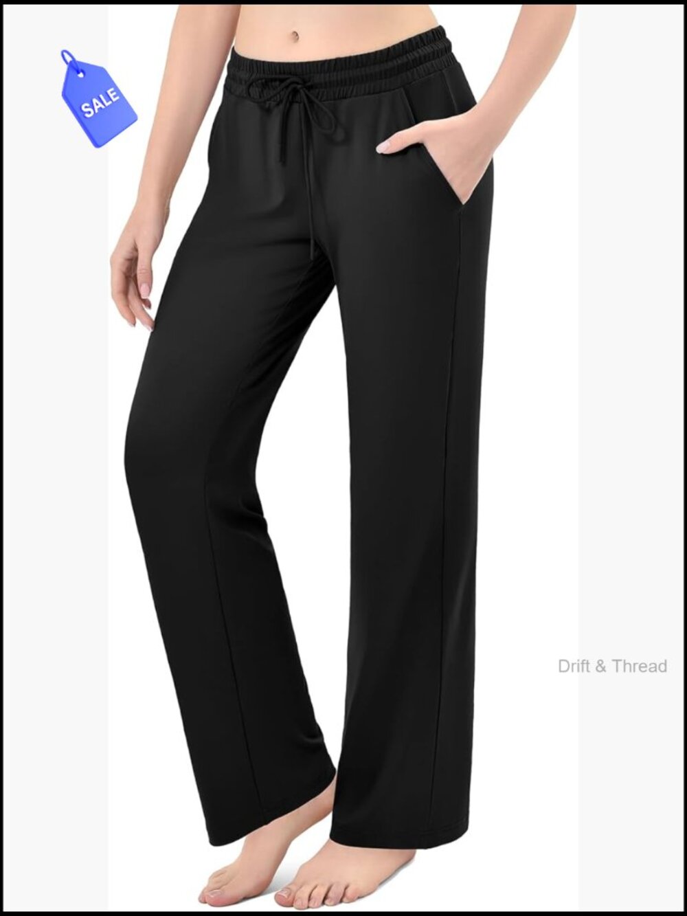Loose Straight Leg Sweatpants with Pockets for Sports Jogging